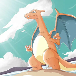 Charizard seaside skyline wallpaper