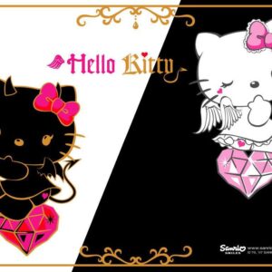 Hello kitty pink and yellow stars wallpaper