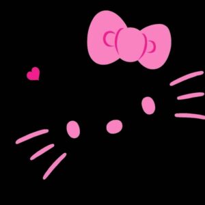 Hello kitty pink bow black background wallpaper