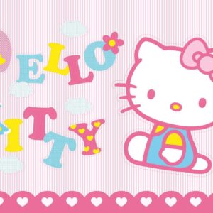 Hello kitty pink squares wallpaper