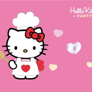 Hello kitty wallpaper with big red bow