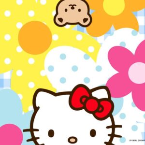 Hello kitty wallpaper with hearts and strawberries