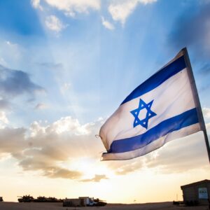 Israel flag sunset background wallpaper