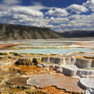 Majestic yellowstone thermal pools wallpaper