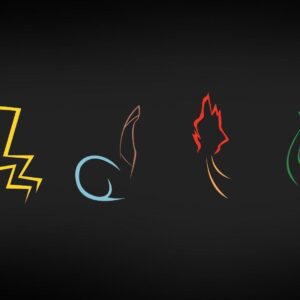 Pokemon elemental symbols dark background wallpaper
