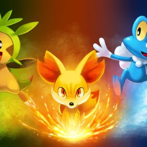 Pokemon starters action pose wallpaper