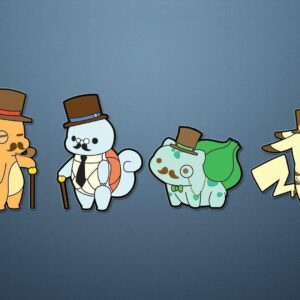 Pokemon starters gentleman style wallpaper