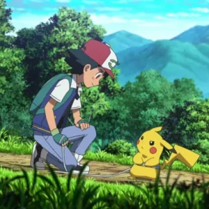 Pokemon trainer pikachu forest journey wallpaper