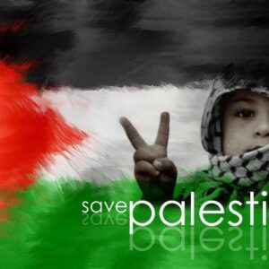 Save palestine child peace sign wallpaper