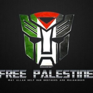 Transformers style free palestine logo wallpaper