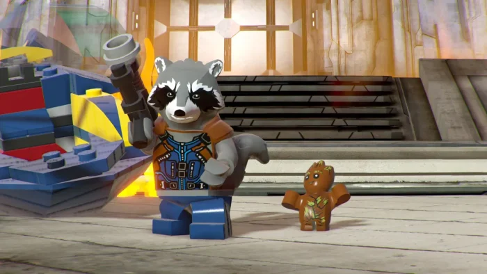 Rocket raccoon with groot