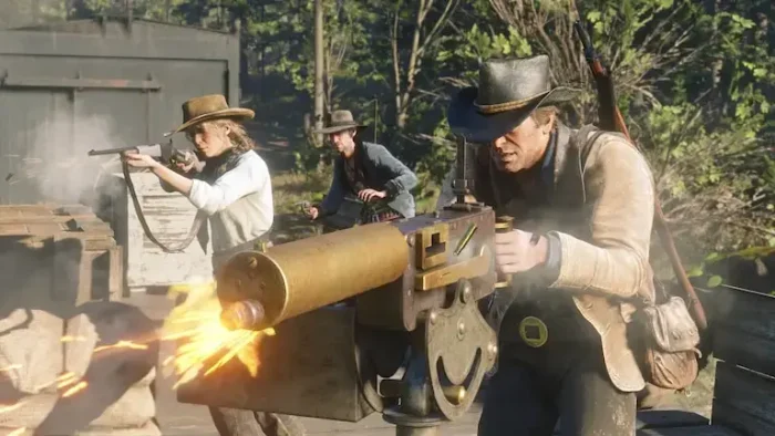 Fighting with machine gun - Red Dead Redemption 2 for PC: Download Guide and Tips