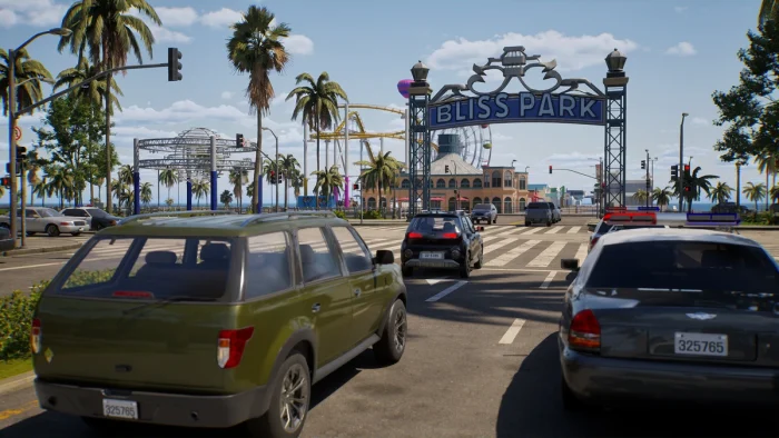 Bliss park showing cars
