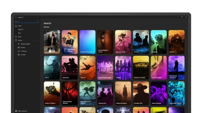 Browsing movies on apple tv