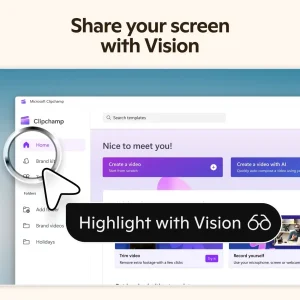 Share screen with vision