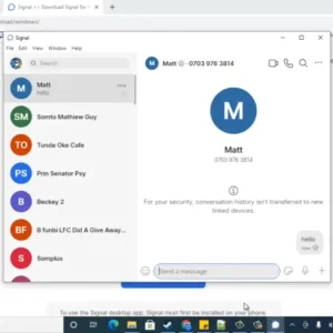 Signal use desktop
