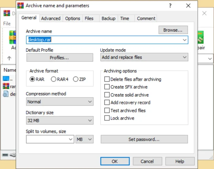 Create rar