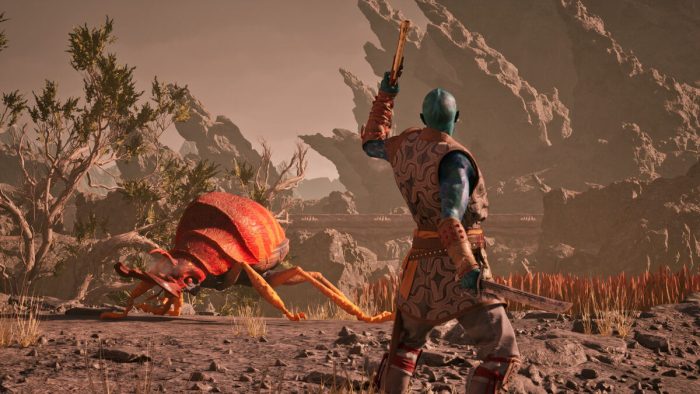 Shooting giant beetle