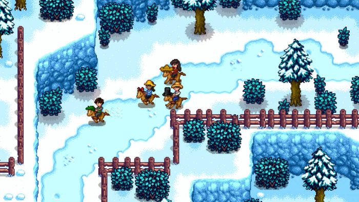 Snow riding horses