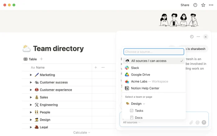 Team directory