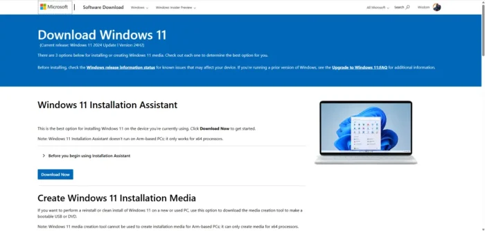 Windows 11 upgrade assistant microsoft website