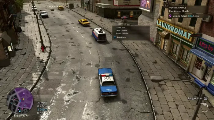 Driving police car