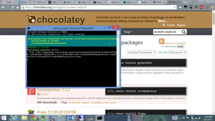 Chocolatey screenshot