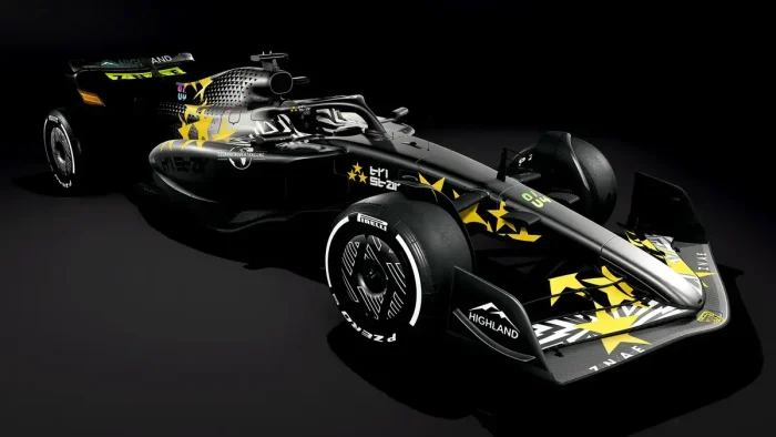 Black yellow car