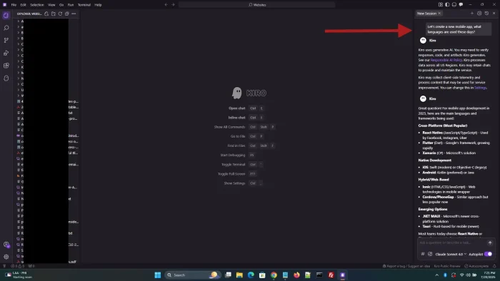 Kiro prompt console #2