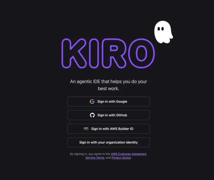 Aws login kiro