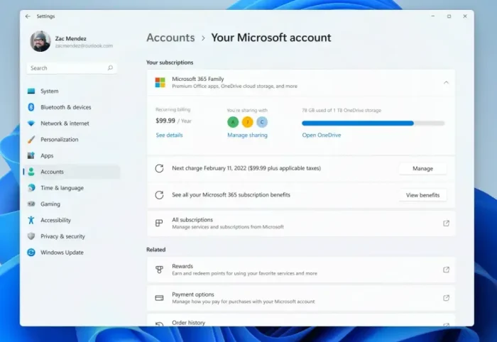 Ms account