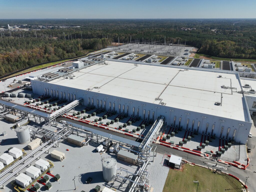 An aerial shot of the Fairwater AI datacenter near Atlanta, Georgia