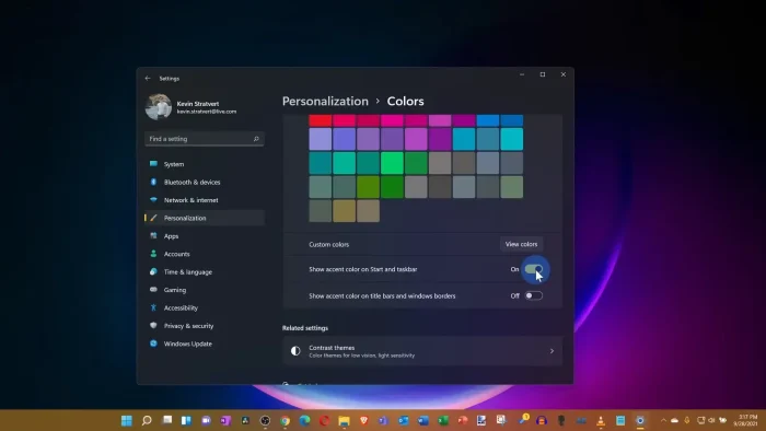 Change taskbar color 005