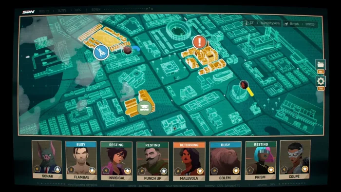 Dispatch map overview with characters
