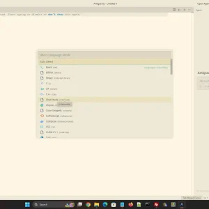 Google antigravity choose what language to code in