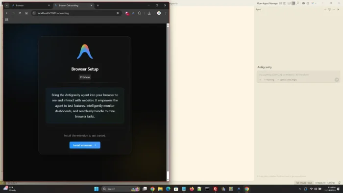 No extenstion when the browser is first launched