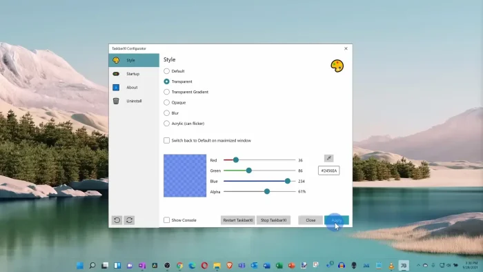Transparent taskbar 009