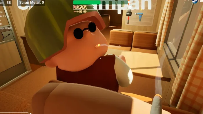 Inside rv with friend