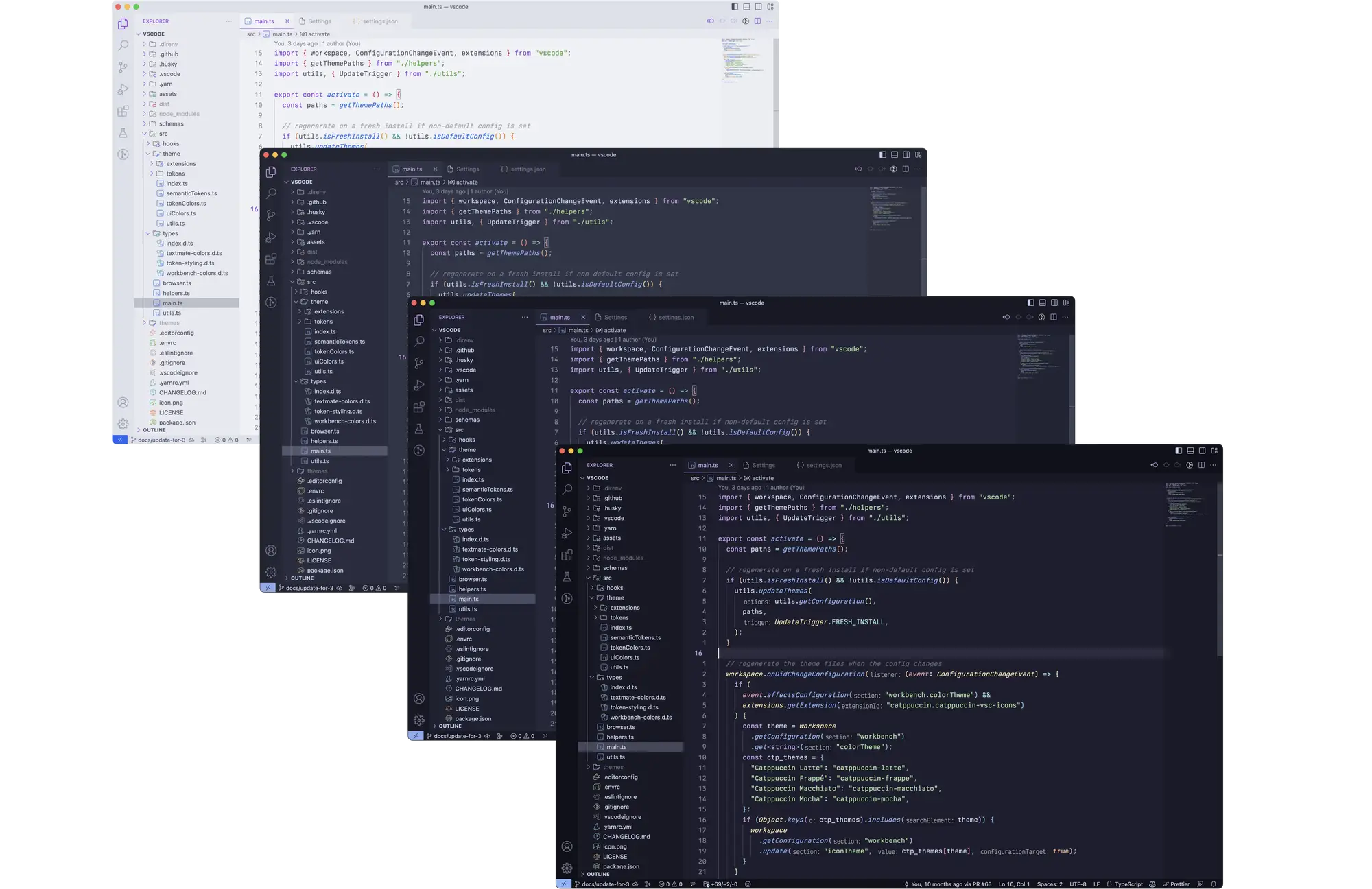 Catppuccin vs code theme screenshot