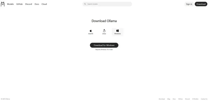 Download ollama from website