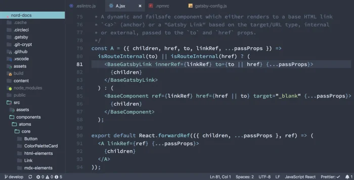 Nord vs code theme screenshot