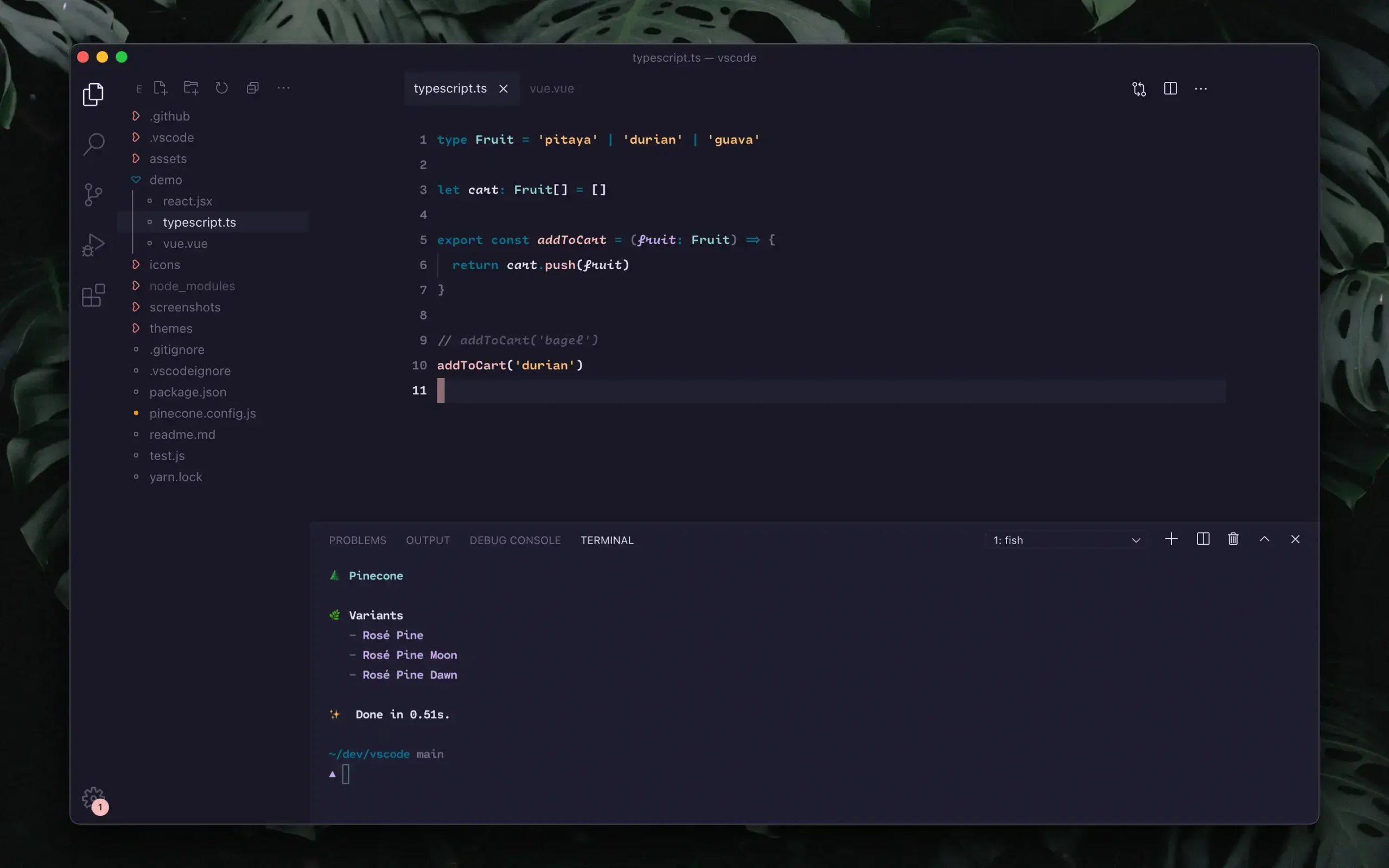 Rose rine vs code theme