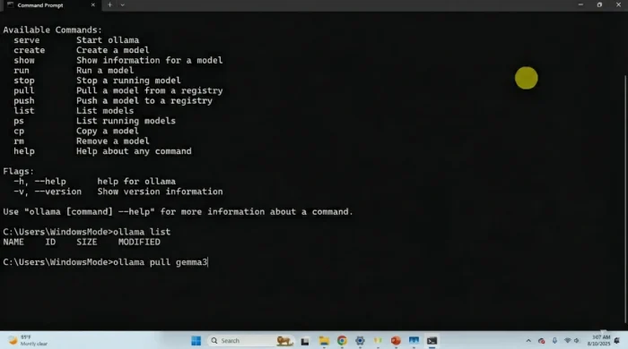 Screenshot ollama downloading gemma 3 pull Screenshot ollama downloading gemma 3 pull
