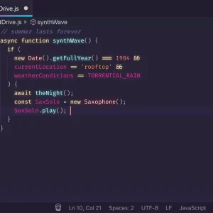 Synthwave vs code theme