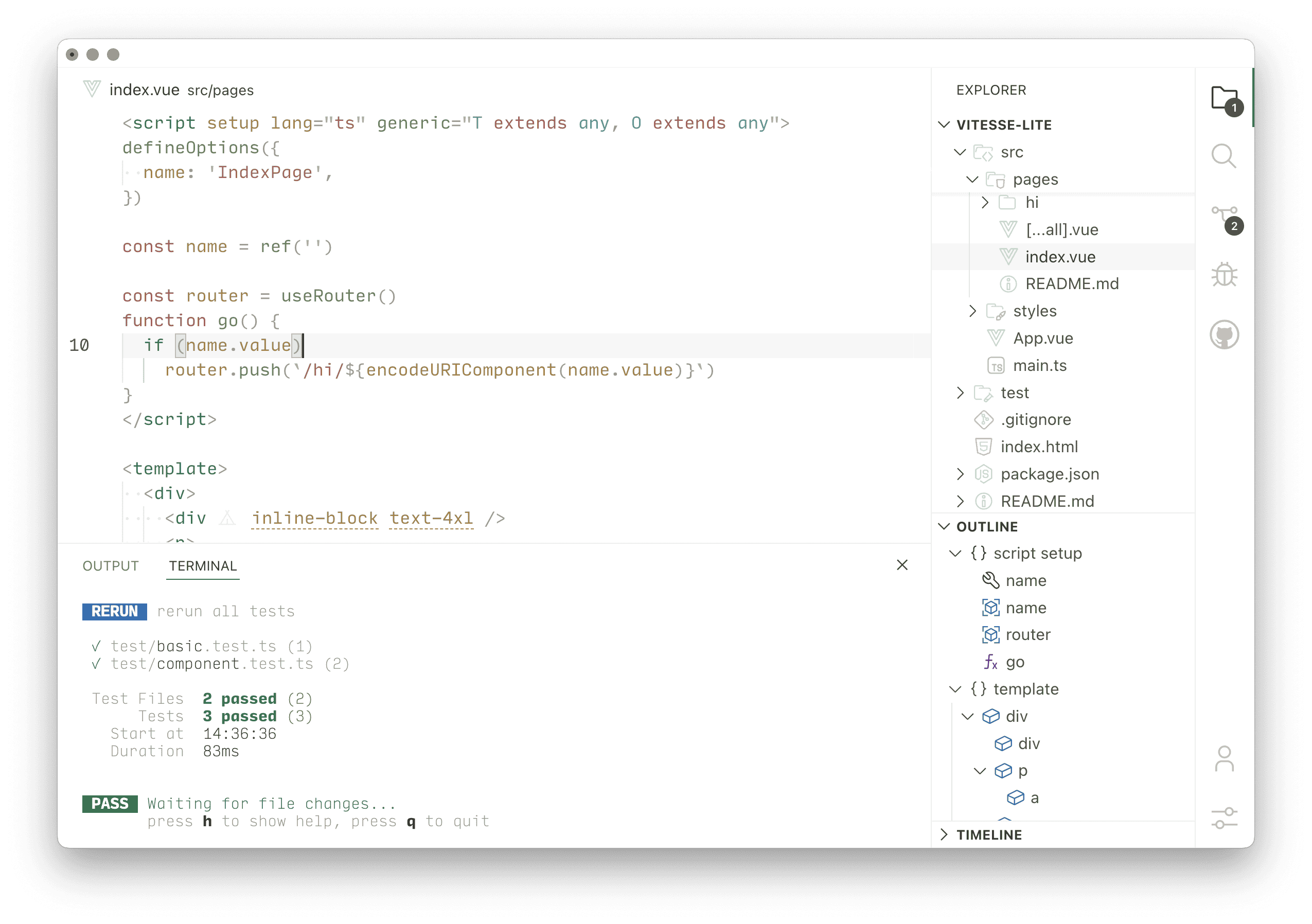 Vitesse vs code theme
