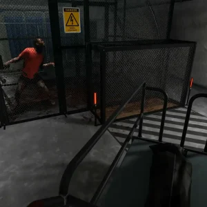 Infected zombie in cage