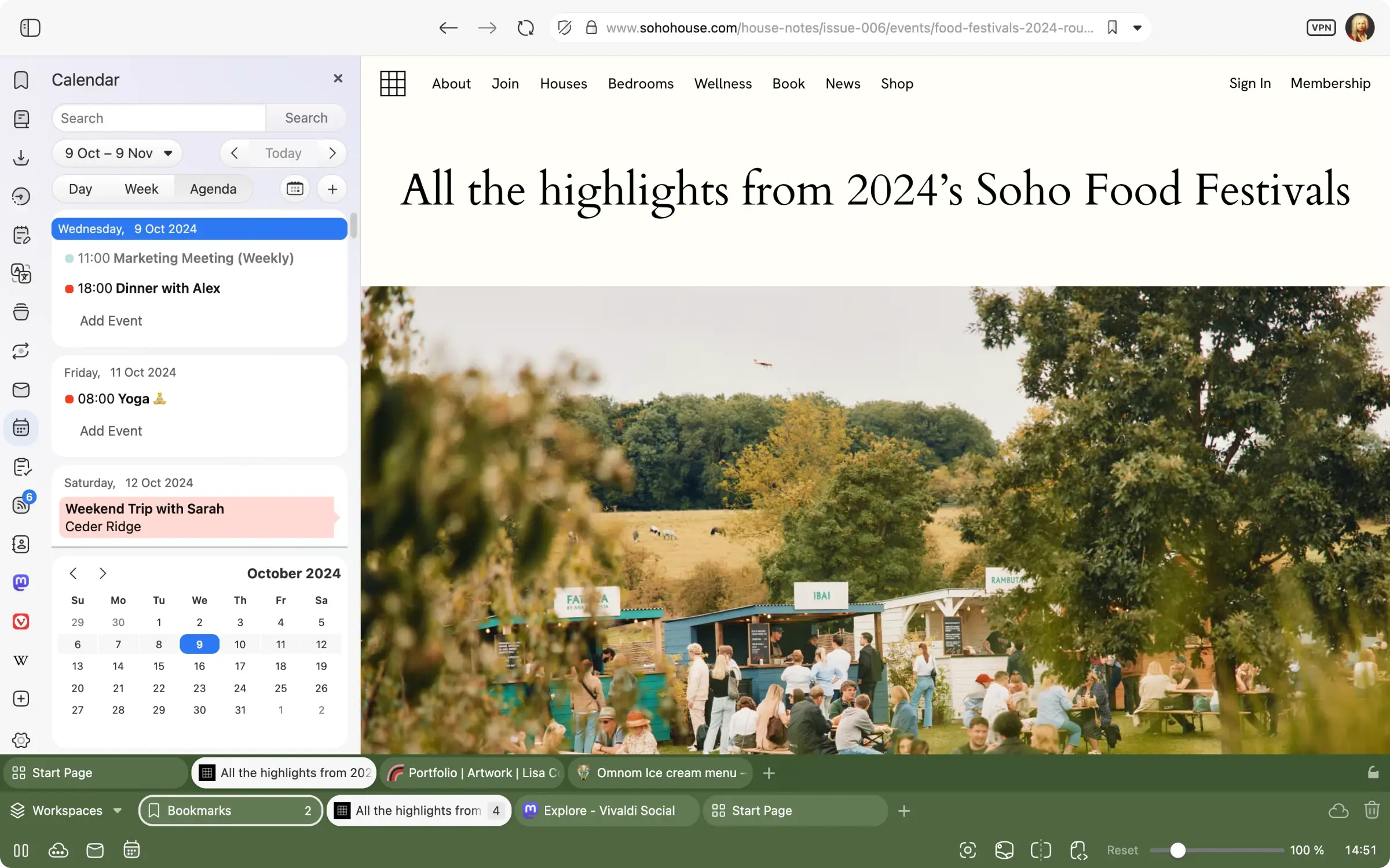 Calendar - Vivaldi Browser for Windows - Features, Review & Free Download