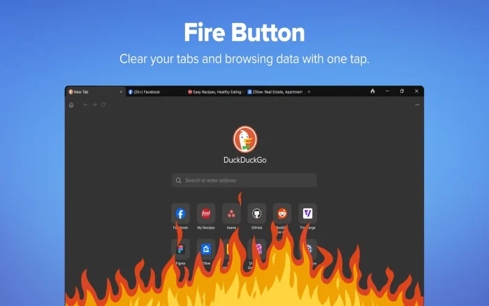 Fire button Fire button - DuckDuckGo for Windows - The Ultimate Privacy Browser