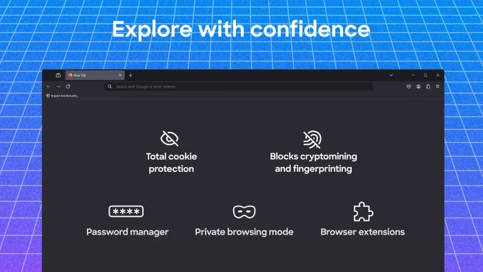 Firefox features listed - Mozilla Firefox for Windows - Privacy, Custom AI & Speed (Download)