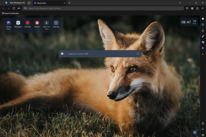 Floorp home screen fox Floorp home screen fox - Floorp Browser for Windows - Firefox with Full UI Customization